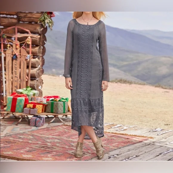 Sundance gray maxi dress size 14P - Picture 1 of 12